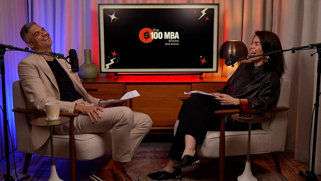 Omar and Nicole on The $100 MBA podcast set