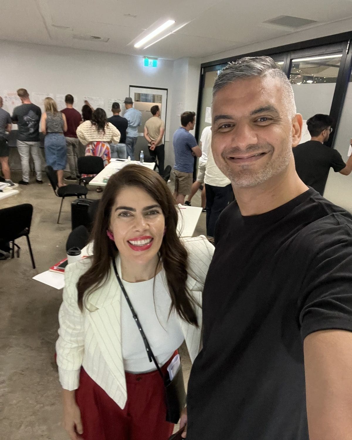 Nicole Baldinu and Omar Zenhom at one of their workshops